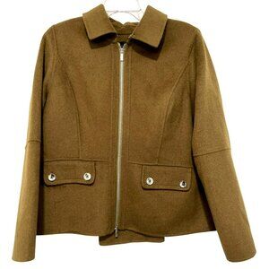 Carlisle Green Pleated Back Blazer Zip Jacket NWT Size 12 22, 24